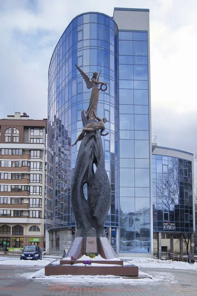 Mennyei Százas Ternopil Ban Emlékművek Szobrászati Alkotások — Stock Fotó