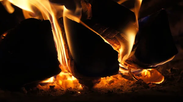 Forno Fogo Línguas Brilhantes Fogo Firewood Fogão Quente Derretido Cor — Fotografia de Stock
