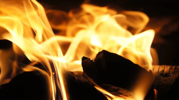 Forno Fogo Línguas Brilhantes Fogo Firewood Fogão Quente Derretido Cor — Fotografia de Stock