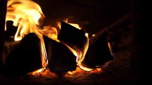 Tűz Színe Szerkezete Textúrája Forró Tűznyelvek Forró Láng Tűzhelyen Kemence — Stock videók