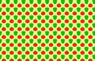 a background material of tomato and pepper pattern, illustration