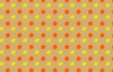 a background material of ginkgo and maple pattern, illustration