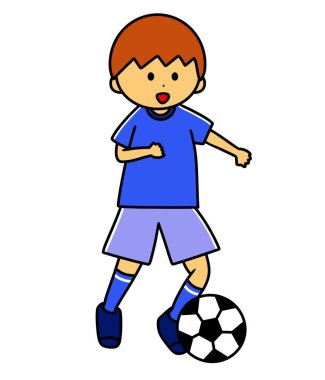 Futbol topu süren bir çocuğun resmi.