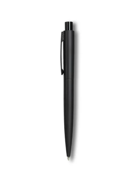 Schwarzer Kugelschreiber Isolierter Weißer Hintergrund Schwarzer Kugelschreiber Mit Schatten Kopierraum — Stockfoto