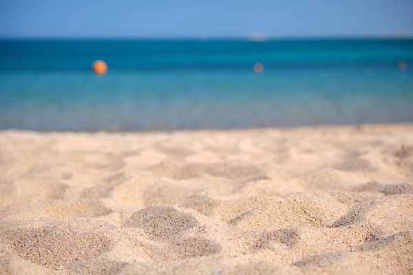 Κοντινό Πλάνο Καθαρής Κίτρινης Επιφάνειας Άμμου Που Καλύπτει Την Παραλία — Φωτογραφία Αρχείου