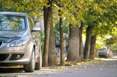 Trafik kurallarına aykırı park edilmiş bir arabayı yaya sokağı tarafında kapatın.