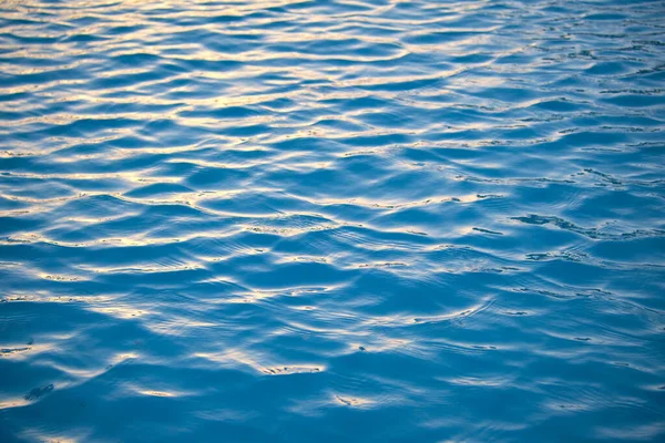 Closeup seascape surface of blue sea water with small ripple waves — Stock Photo, Image