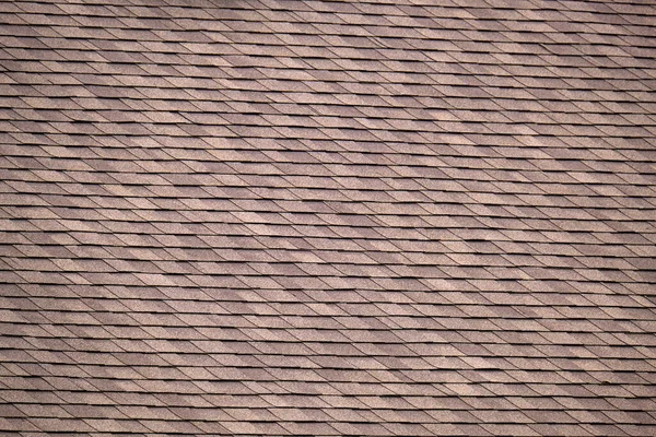 Closeup House Roof Top Covered Asphalt Bitumen Shingles Waterproofing New — Stockfoto