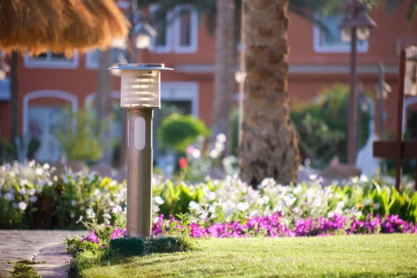 Lámpara Exterior Césped Del Patio Para Iluminación Del Jardín Parque —  Fotos de Stock