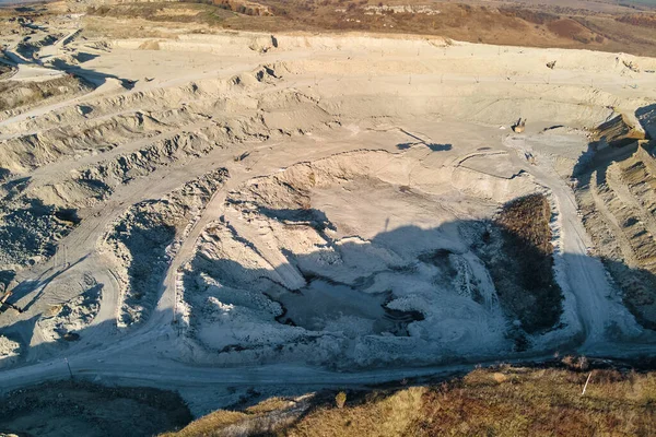 Luchtfoto Van Open Put Mijn Van Zandsteen Materialen Voor Bouw — Stockfoto