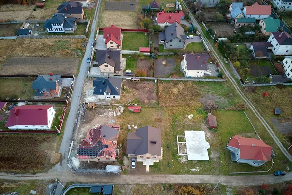 Aerial View Residential Houses Suburban Rural Area — Fotografia de Stock