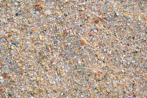 Vista Plana Superfície Limpa Areia Amarela Que Cobre Praia Beira — Fotografia de Stock