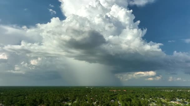 Landscape Dark Ominous Clouds Forming Stormy Sky Heavy Thunderstorm Rural — Vídeo de stock