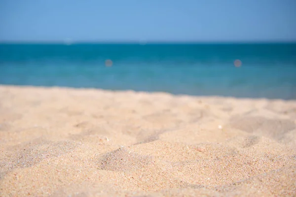 Primo Piano Superficie Sabbia Gialla Pulita Che Copre Spiaggia Sul — Foto Stock