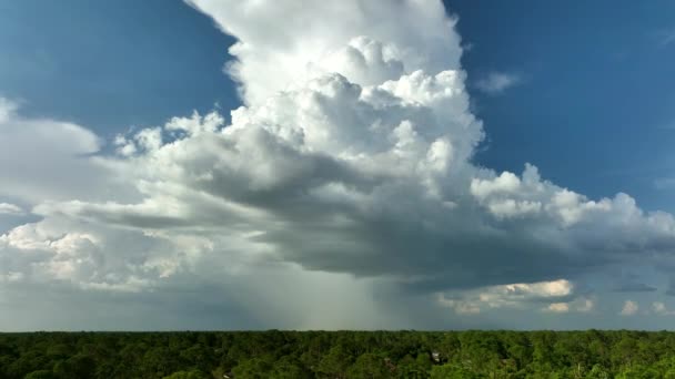 Landscape Dark Ominous Clouds Forming Stormy Sky Heavy Thunderstorm Rural — Stockvideo