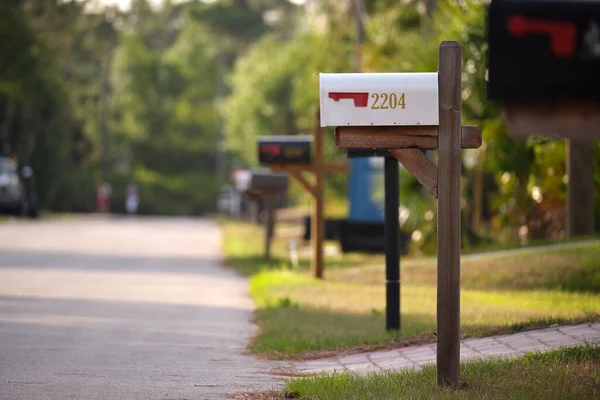 Typical American Outdoors Mail Box Suburban Street Side — Stockfoto