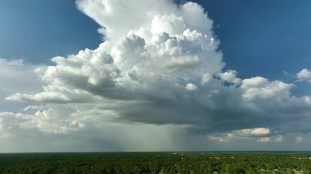 Landscape Dark Ominous Clouds Forming Stormy Sky Heavy Thunderstorm Rural — Stok video