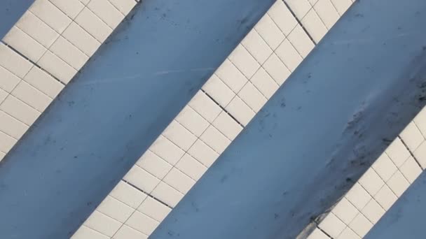 Aerial View Sustainable Electrical Power Plant Solar Photovoltaic Panels Covered — Wideo stockowe