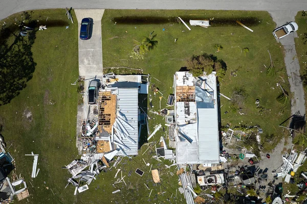 Hurrikan Ian Zerstörte Häuser Wohngebieten Florida Naturkatastrophen Und Ihre Folgen — Stockfoto