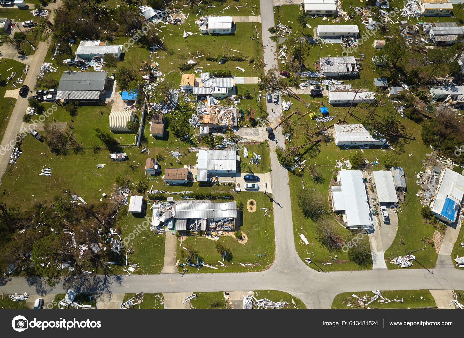 Hurricane Ian Destroyed Homes Florida Residential Area Natural Disaster