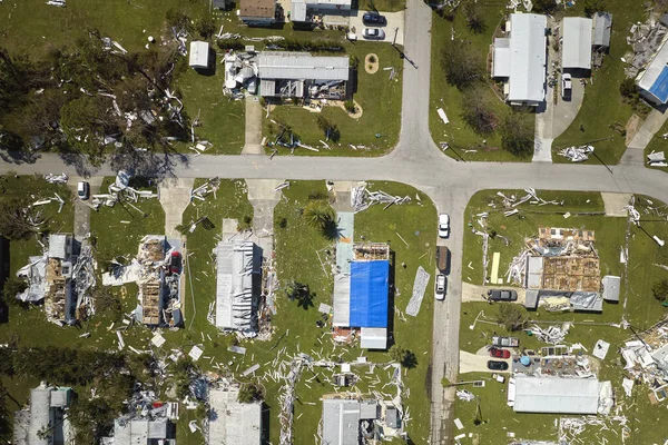 Hurrikan Ian Zerstörte Häuser Wohngebieten Florida Naturkatastrophen Und Ihre Folgen — Stockfoto
