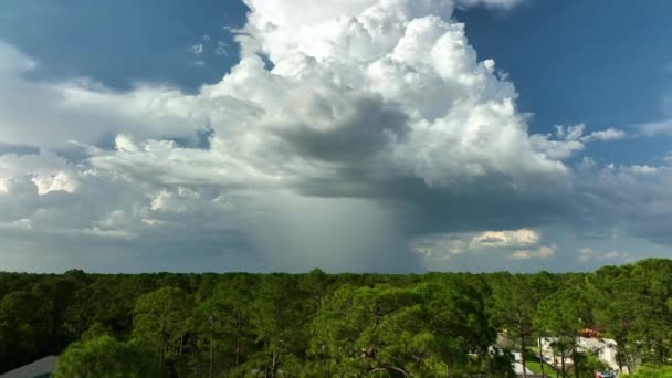 Landscape Dark Ominous Clouds Forming Stormy Sky Heavy Thunderstorm Rural — Vídeo de stock