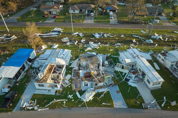 Hurricane Ian Destroyed Homes Florida Residential Area Natural Disaster Its — Stock Photo, Image
