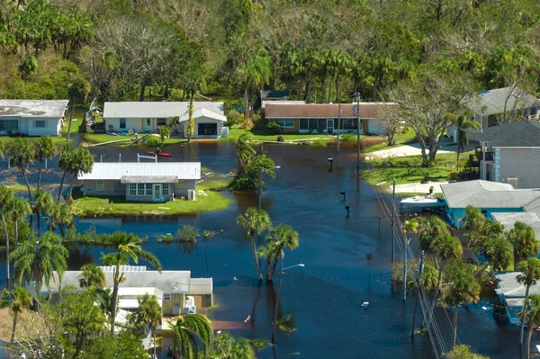 Ouragan Ian Inondé Des Maisons Floride Quartier Résidentiel Catastrophe Naturelle — Photo