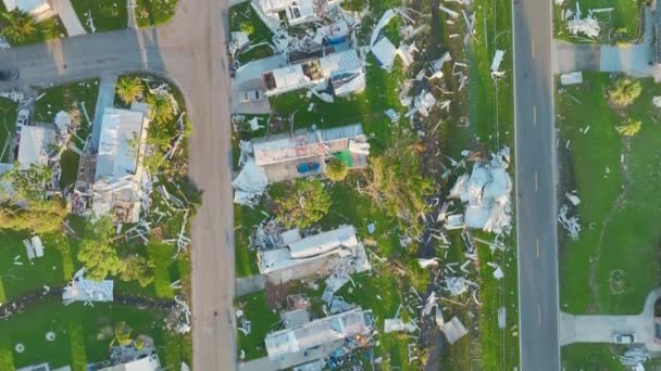 Ураган Зруйнував Будинки Житловому Районі Флориди Стихійне Лихо Його Наслідки — стокове відео