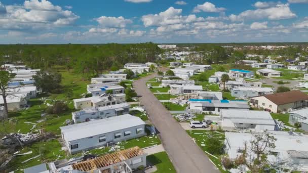 Ian Hurrikán Házakat Tett Tönkre Floridában Természeti Katasztrófa Következményei — Stock videók