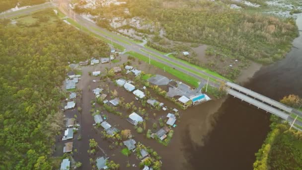 Τυφώνας Ίαν Πλημμύρισε Σπίτια Στην Κατοικημένη Περιοχή Της Φλόριντα Φυσικές — Αρχείο Βίντεο