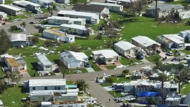 Ураган Зруйнував Будинки Житловому Районі Флориди Стихійне Лихо Його Наслідки — стокове відео