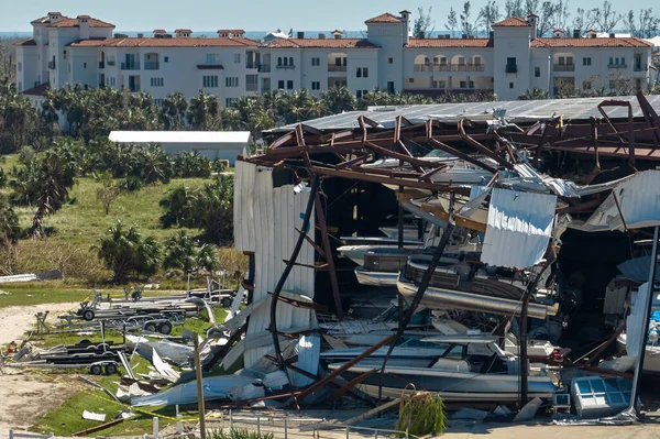 Ian Hurrikán Elpusztította Floridai Parti Hajóállomást Természeti Katasztrófa Következményei — Stock Fotó