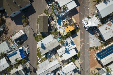 Florida 'daki taşınabilir evler, Ian Kasırgası tarafından yerle bir edildi. Doğal afetin sonuçları..