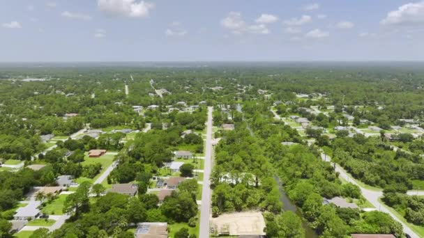 Vista Aerea Della Piccola Città America Paesaggio Suburbano Con Case — Video Stock
