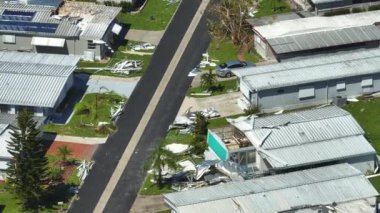 Florida 'daki taşınabilir evler, Ian Kasırgası tarafından yerle bir edildi. Doğal afetin sonuçları..