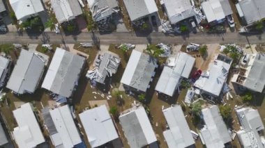 Florida 'daki taşınabilir evler, Ian Kasırgası tarafından yerle bir edildi. Doğal afetin sonuçları..