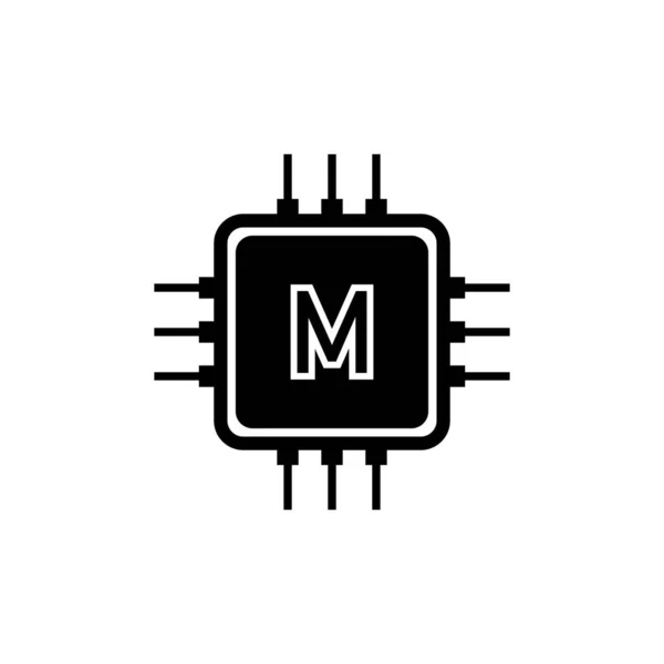 Mikrochip Symbol Vektor Illustration Symbol Design — Stockvektor