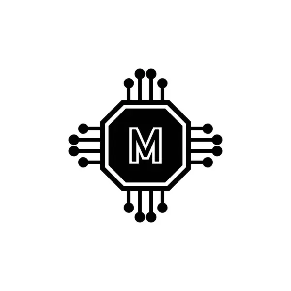 Microchip Icono Vector Ilustración Símbolo Diseño — Archivo Imágenes Vectoriales