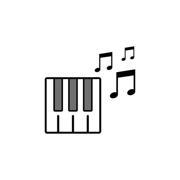 Piano Ícone Vetor Ilustração Logotipo Modelo —  Vetores de Stock