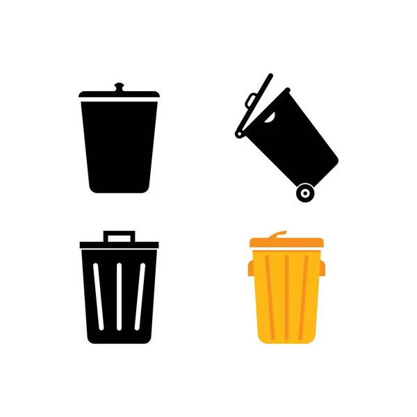 Trash Can Vector Icon Illustration Template Design — Stock Vector