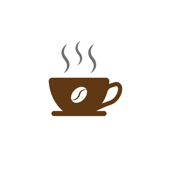 Taza Café Icono Vector Ilustración Logo Template — Archivo Imágenes Vectoriales