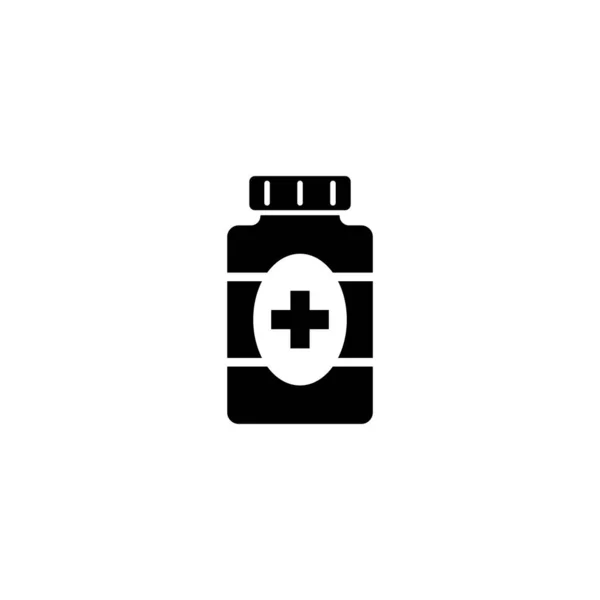 Lekarstwo Butelka Ikona Wektor Ilustracja Logo Projekt — Wektor stockowy