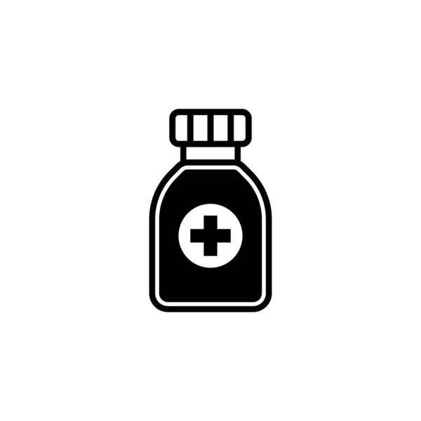 Botella Medicina Icono Vector Ilustración Logo Diseño — Vector de stock