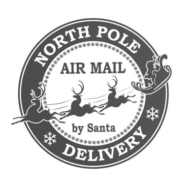 Noel pulu izole edilmiş, Noel Baba postası, ren geyiği kızağı..