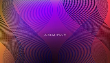 Çok renkli bileşim, ince desenli koyu minimal dalga desenleri..