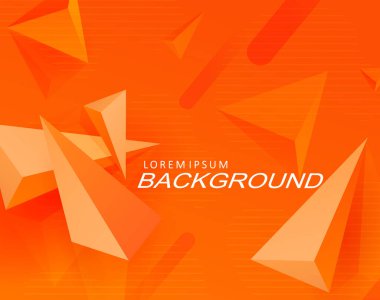 Bir turuncu gölgenin gradyanı, rastgele düzenlenmiş üçgen şekilleri, iç içe geçmiş çizgileri..