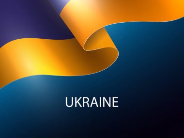Ukrayna 'nın parlak eğimli dalgalı bayrak ögesi.