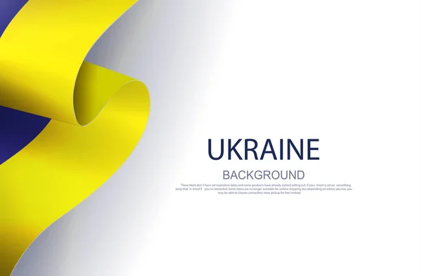 Leichte Komposition Mit Einer Wellenförmigen Flagge Der Ukraine Mit Einem — Stockvektor
