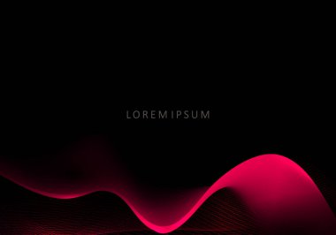 Siyah bir arkaplanda kırmızı renklerle kıvrılmış soyut desen